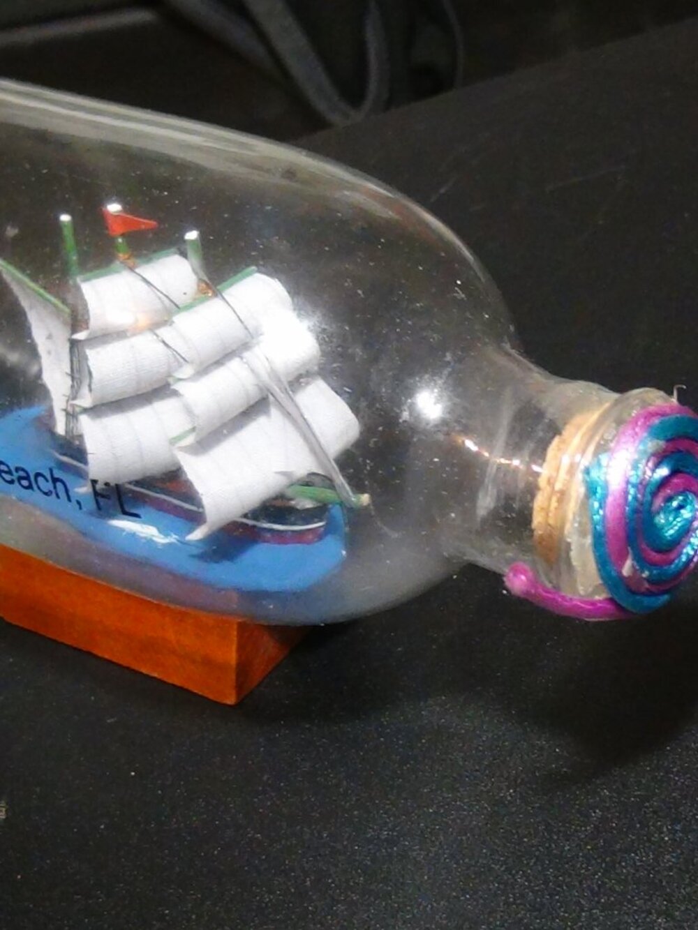 Vintage Clipper Mast Ship in a Bottle Ft. Meyers Beach Souvenir Beach Nautical